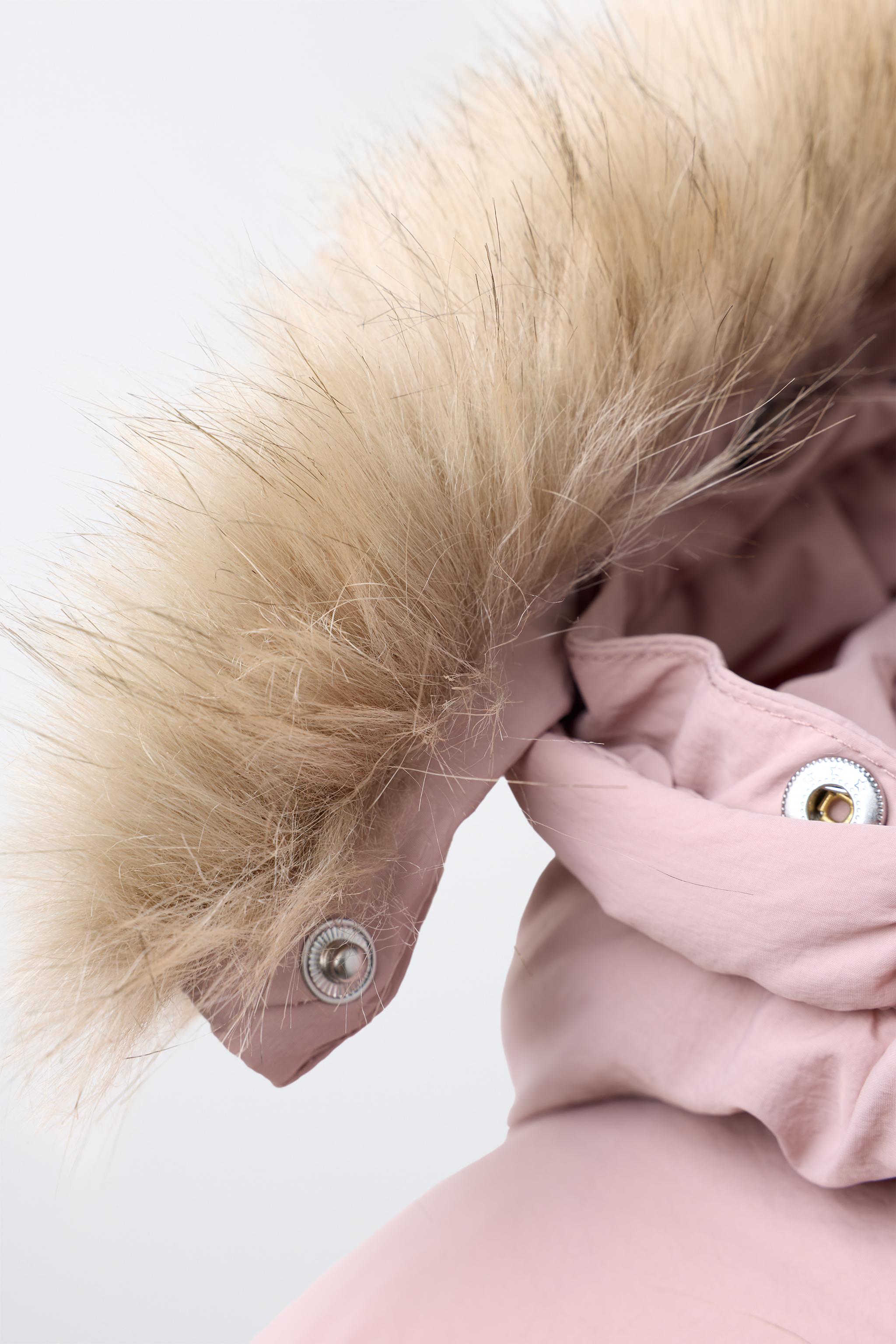 WATER REPELLENT DOWN PUFFER COAT WITH REMOVABLE FAUX FUR HOODIE